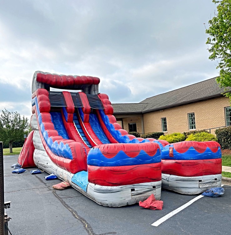 18 FT 2-Lane Red Wave Slide