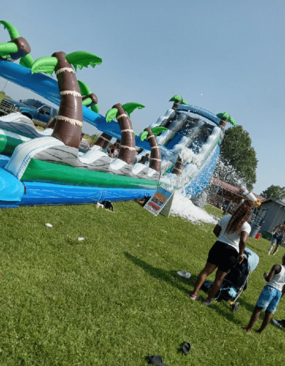 22 FT 2-Lane Mega Waterslide w/ Slip N Slide