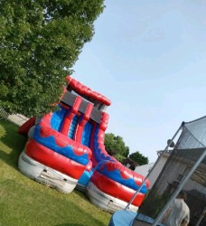 RED20WAVE 1747829622 2-Lane 18 FT Red Wave Slide